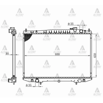 Su Radyatörü Pıckup 1998-2002 D22 16Mm (Mt) (Oem No:21410-2S710) (Adet)