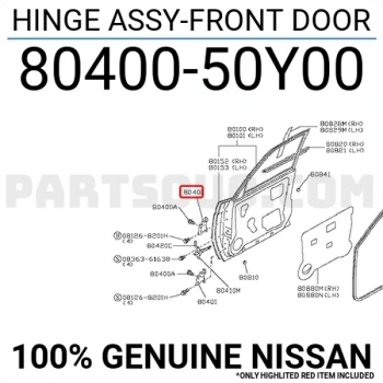 Kapı Menteşesi Sunny 1990-1996 Ön Sağ  Oem No: 80400-50Y00