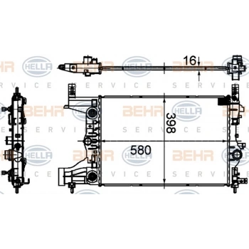 Astra J Zafıra C Cruze 2009  Su Radyatörü Mt 580X398X16 Brazıng (Oem No:1300299)
