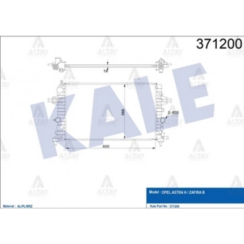 Su Radyatörü Astra H 2004-2010 Zafıra B 2005-2011 1.4-1.6-1.8 M-T Brazıng (Oem No:1300266) (Adet)