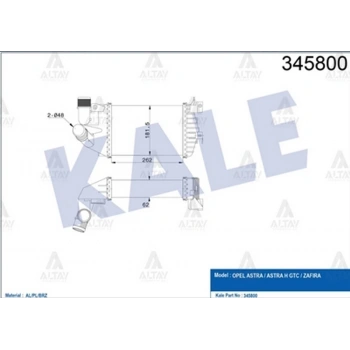 İntercooler (Ara Soğutucu) Astra H 2004-2010 1.3 Cdtı-1.7 Cdtı-1.9 Cdtı (Oem No:6302072) (Adet)