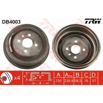 Corsa B Combo B 1996 2002 Kampana Arka  (Oem No:568056)