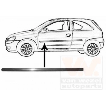 2000-2003 Opel Corsa C Ön Kapı Bandı Sol Siyah 3 Kapı (Adet) (Oem No:5171545)