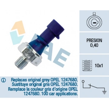 Astra G H J Corsa B C D İnsignia Mokka 96  Yağ Basınç Müşürü Ince Dıs M10X1Mm (Oem No:1247680)