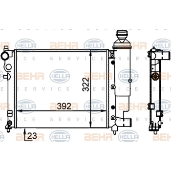 106 Saxo 97  Su Radyatörü Kutu Içı Adet 1 (Oem No:1301Sq)