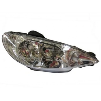 2002-2009 Peugeot 206 Hb Far Lambası Sağ Elektrikli-Motorsuz (Şeffaf Camlı) H7-H7 (Ayfar) (Adet) (Oem No:087276)