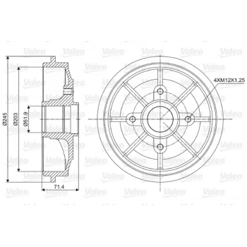 206 207 208 301 C2 C3 2000  Kampana Arka Fren (Oem No:424746)