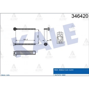 Kalorifer Radyatörü Clio Iv 2012 Sonrası  Symbol Iıı 2012 Sonrası  Sandero Iı 2013 Sonrası  Captur 2013 Sonrası  Brazıng (Oem No:271153553R) (Adet)