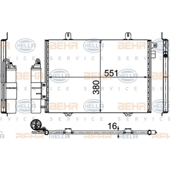 Clio Iı 98  Klima Radyatörü Kondenser Brazıng (Al Al) 509X378X16 Kurutucusuz (Oem No:7700414103)
