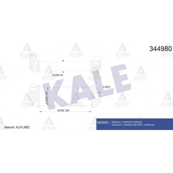 İntercooler (Ara Soğutucu) Kangoo 2008 Sonrası  1.5 Dcı Kelepçeli Tip (Oem No:8200382109) (Adet)