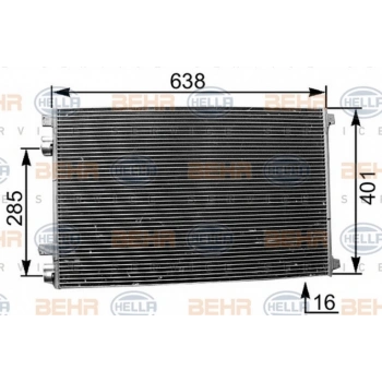 Megane Iı 2003  Klima Radyatörü Kondenser 598X401X16 (Oem No:8200115543)