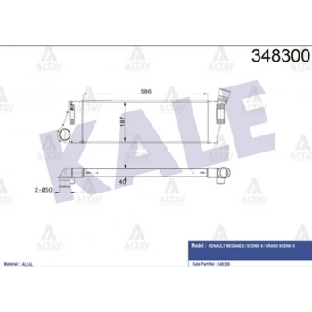 İntercooler (Ara Soğutucu) Megane Iı 2002-2008 Scenic Iı 2003-2009 1.5 Dcı-1.9 Dcı (Oem No:8200700172) (Adet)