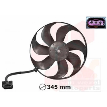 Golf4 Bora A3 Toledo 1997 2004 Fan Motoru Sol (8Ew 009 144 531) (345 Mm) (Oem No:1J0959455F)