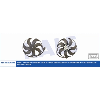 Fan Motoru Polo Cordoba Fabia 1999-2001 Amf-Ahw 1.4 16V-1.4 Tdi 25080W 345Mm (Oem No:6X0959455C) (Adet)