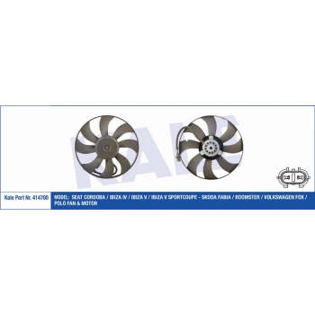 Fan Motoru Polo Cordoba İbiza Fabia 2002-2009 Bnv-Bnm 1.4 Tdi 25060W 394Mm (Oem No:6Q0959455N) (Adet)