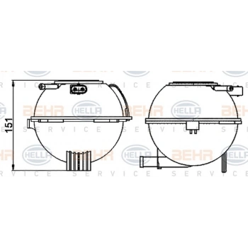 Polo Cordoba Fabia 2001 2010 Radyatör Yedek Su Deposu Genlesme Kabı (Oem No:6Q0121407B)