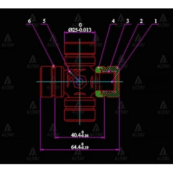 İstavroz Mafsal (Şaft) Carry  1990-1998  Damas (64Mm X 25Mm İçten Segman) (1 Adet) (Oem No: Gus-1)
