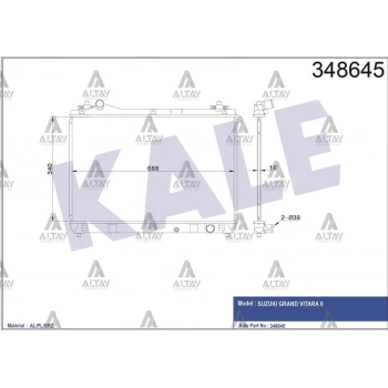 Radyatör Su Grand Vitara 2005-2015 1.6 3K (Mt) (1 Adet) (Oem No: Kle-348645)