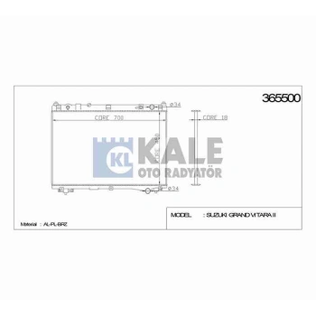 Radyatör Su Grand Vitara 2005-2015 2.0  2.4 J20A  J24A (At) (1 Adet) (Oem No: 17700-65J10)