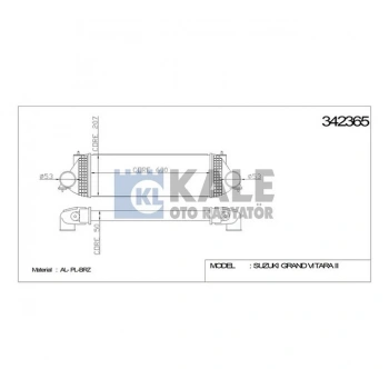 İntercooler (Ara Soğutucu) Grand Vitara 2005-2015 1.9 Ddıs (1 Adet) (Oem No: 13620-67J00)