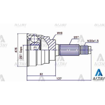 Aks Kafası Dış Swift 2006 Sonrası  Absli 29X49X25 (Oem No:44101-62J90) (Adet)