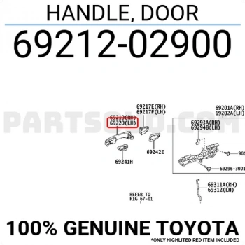 Kapı Kolu Corolla 2013-2018 Arka Dış Sol (Oem No:69212-02900) (Adet)