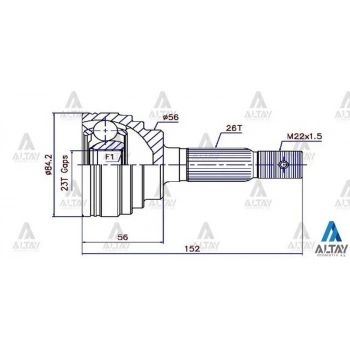 Aks Kafası Dış Corolla 1988-2002 1.3-1.6 26X56X23 (Oem No:43420-16090) (Adet)