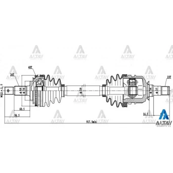 Aks Komple Ön Corolla 1988-2002 Ae92Ae101Ae111 Uzun Sağ Absli 48 Diş (Oem No:43410-20452) (Adet)
