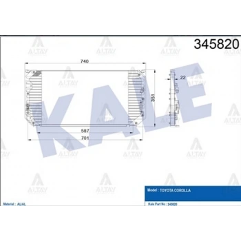 Radyatör Klima Corolla  1993-1998 (1 Adet) (Oem No: 88460-12460)