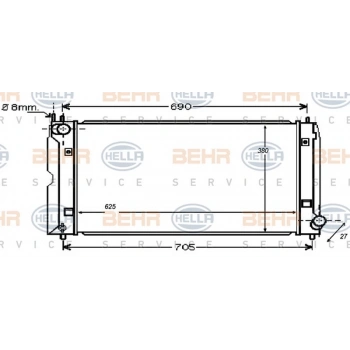 Corolla (E12) 1.4 D4D 2004 2008 Su Radyatörü Manuel 625X378X26 (Oem No:164000N031)
