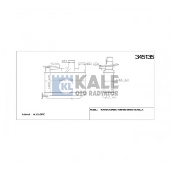 İntercooler (Ara Soğutucu) Corolla 2002-2006  Avensis  1999-2008 D4D (1 Adet) (Oem No: 17940-27030)