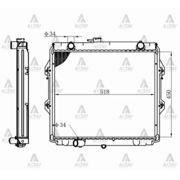 Su Radyatörü Hilux 1998-2005 2.4Cc 26Mm (Mt) (Oem No:16400-5B590) (Adet)