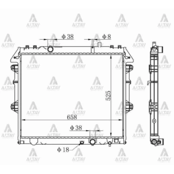 Su Radyatörü Hilux 2006-2011 26Mm (Mt) (Oem No:16400-0L140) (Adet)