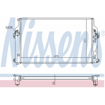 Rav4 2.0 D4D 2012 2018 Su Radyatörü Manuel 670X411X26 (Oem No:1640026421)