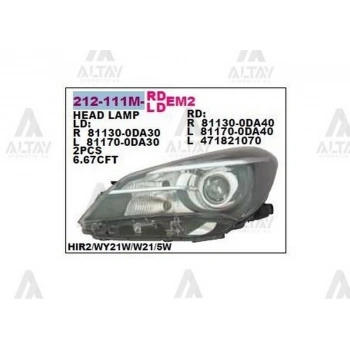 Far Yaris 2014 Sonrası  Motorlu Mercekli Sağ (Oem No:81130-0Da30) (Adet)