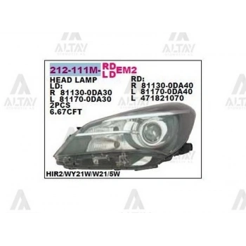 Far Yaris 2014 Sonrası  Motorlu Mercekli Sol (Oem No:81170-0Da30) (Adet)