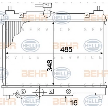 Yaris (P1) 1.0 2001 2005 Su Radyatörü Otomatik 350X488X16 (Oem No:1640023090)