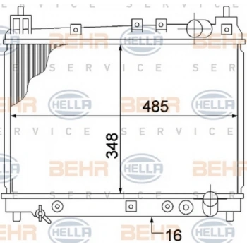 Yaris (P1) 1.3:1.5 1999 2005 Su Radyatörü Otomatik 350X488X16 (Oem No:1640021070)