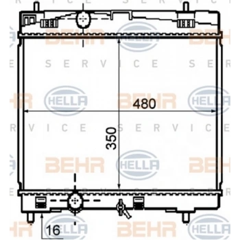 Yaris (P9, P13) 1.0:1.3 2006  Su Radyatörü Manuel 350X488X16 (Oem No:1640023170)