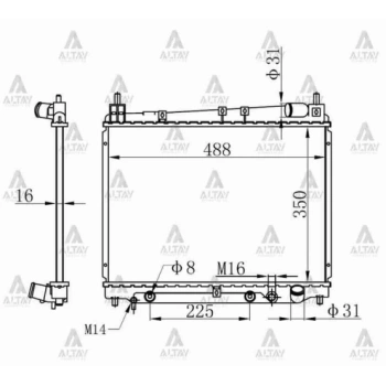 Su Radyatörü Yaris 1999-2006 1.3 Benzinli (At) (Oem No:16400-21070) (Adet)