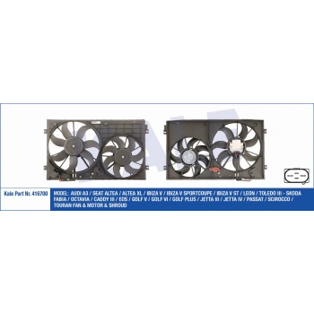 Fan Setı Komple Golf5 Jetta Passat Caddy Leon A3 2004-2013 Bmy-Blg-Bgu-Bse-Blf-Blp-Bjb-Bkd-Bkp-Bxe-Bkc 1.4 Tsı-1.6-1.6 Fsı-1.9 Tdı-2.0 Tdı 200150W 360295Mm (Oem No:1K0959455) (Adet)