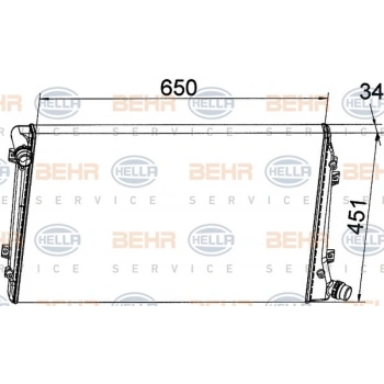 Golf5 Jetta Caddy Passat A3 2004 2010 Su Radyatörü 8Mk376765121 (650X451X34 Mm) (Oem No:1K0121251Dp)