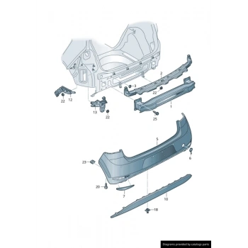2017-2020 Volkswagen Golf 7 Karlık (Arka Tampon Altı)(Nikelaj Çıtasız)(Spoıler)(Bfn) (Oem No:5G6807568Q9B9)