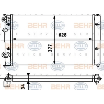 Classic Golf3 Vento Cordoba 1994 2001 Su Radyatörü 8Mk376714441 (628X377X34 Mm) (Oem No:1Hm121253D)