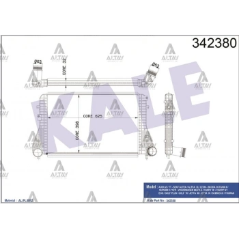 İntercooler (Ara Soğutucu) Caddy Jetta Golf 2010 Sonrası  Cayb-Cayc-Caye-Cbab-Cffb 1.6 Tdı-2.0 Tdı (Brazıng) (Oem No:1K0145803Af) (Adet)