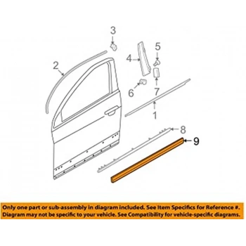 Volkswagen Passat 2004 2010 Kapı Çıtası Ön Sol  (Oem No:3C0854939A9B9)