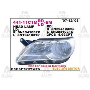 Far Tiguan 2008-2012 Sağ (1 Adet) (Oem No: 5N1941032Ab)