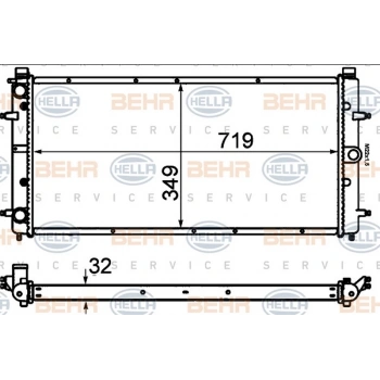 T4 1991 2003 Su Radyatörü 8Mk 376 714 481 (720X349 Mm) (Oem No:701121253K)