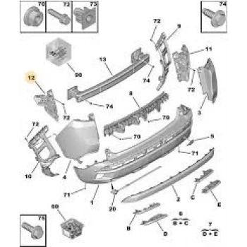 Arka Tampon Baglantı Ayak Psa 3008 Bm 2016- (Oem No: 9810591580)