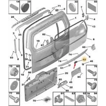 Bagaj Açma Dügmesı Psa Rıfter / Partner B.M 2018- (Oem No: 98114453Xt)